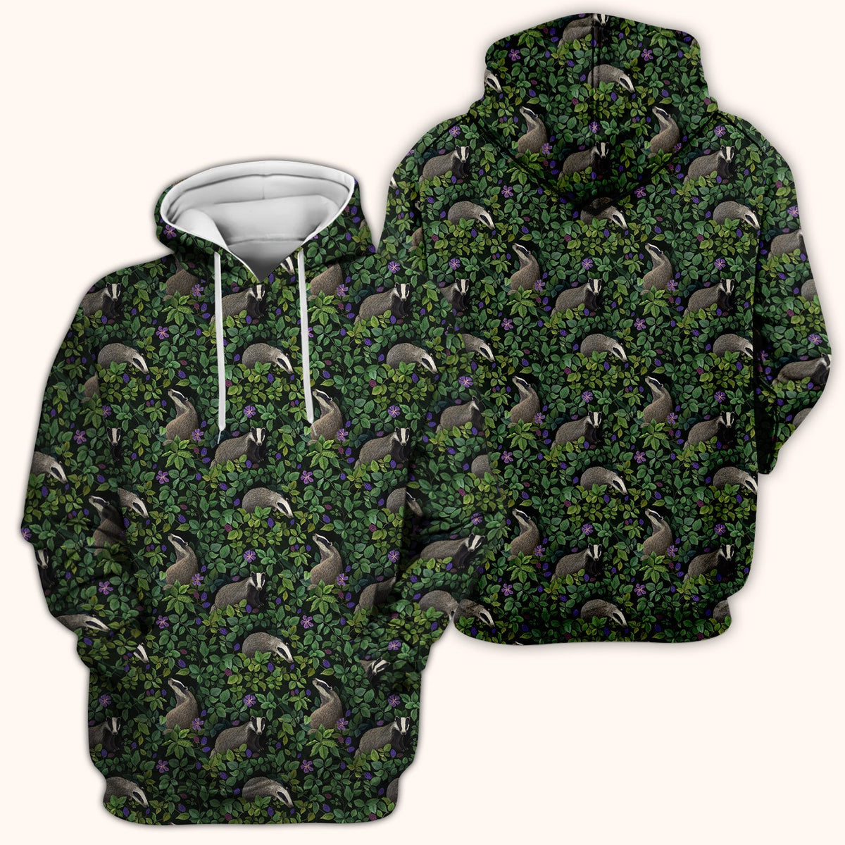 Woodland Badger Forest Nurse Scrub Top