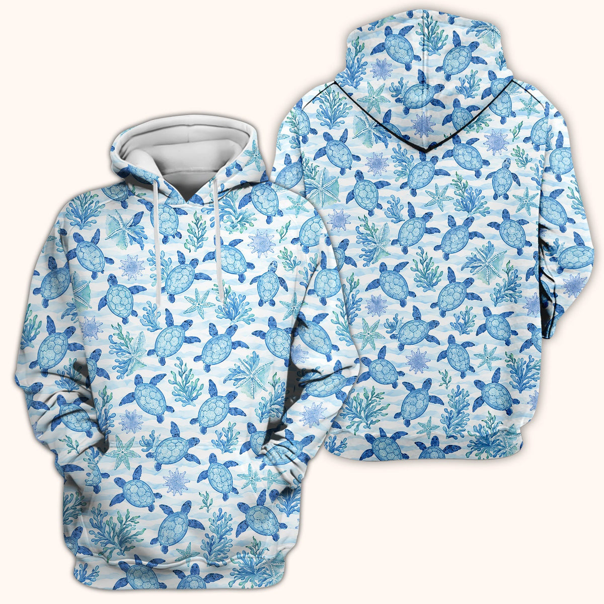 Coastal Sea Turtle Coral Nurse Scrub Top