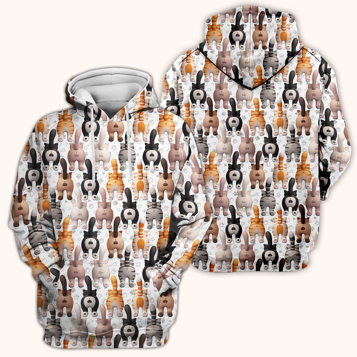 Cat Butt Paw Print Nurse Scrub Top