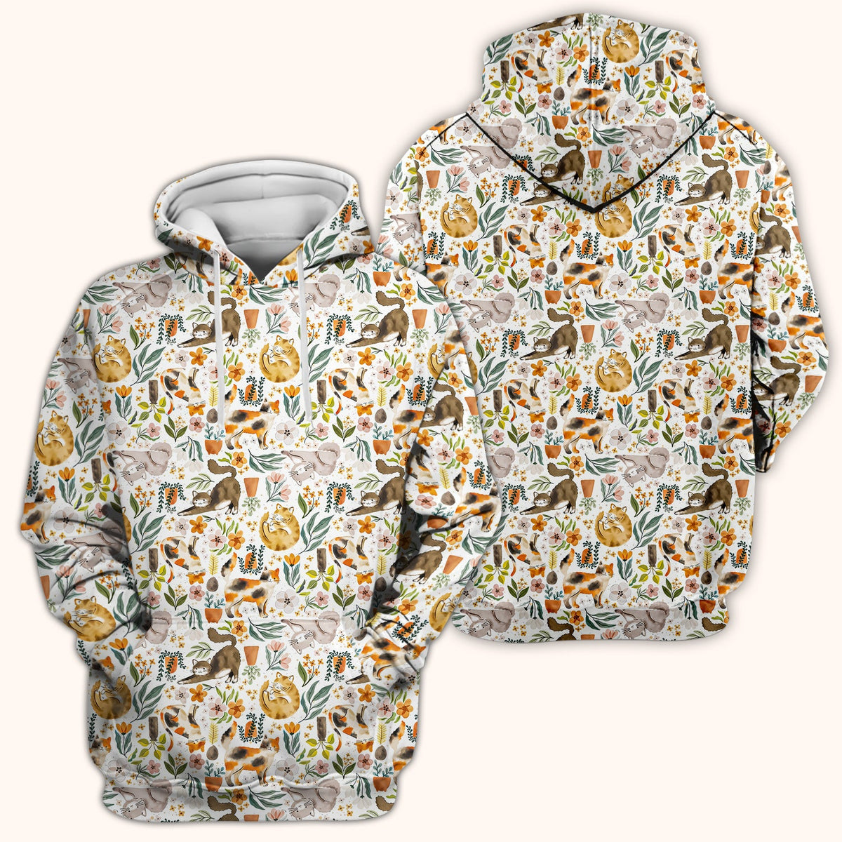 Cat Wildflower Garden Nurse Scrub Top