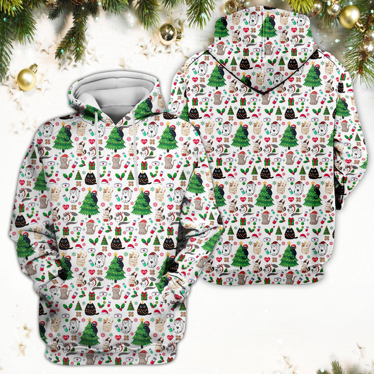 Christmas Pet Nurse Scrub Top