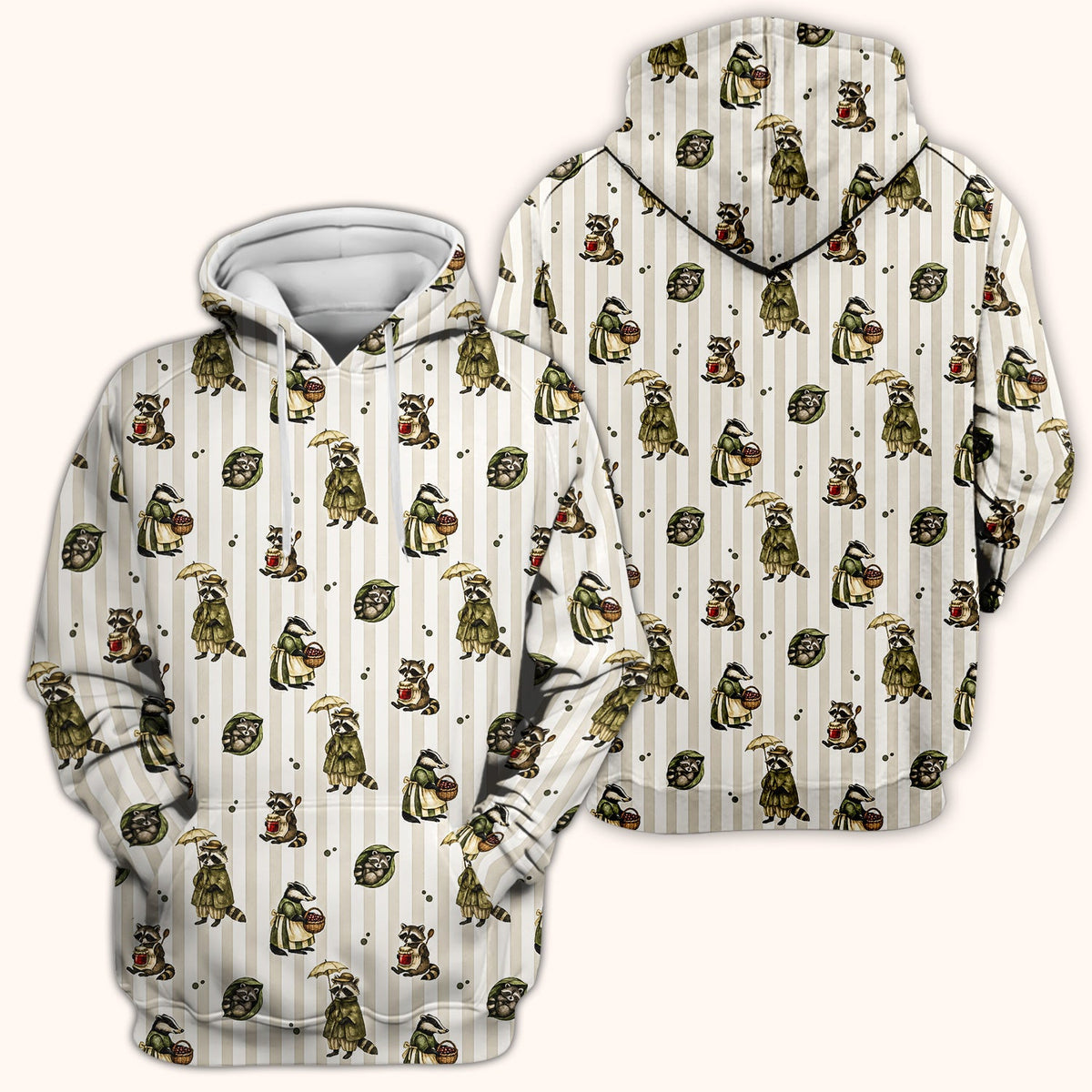 Woodland Raccoon Print Nurse Scrub Top