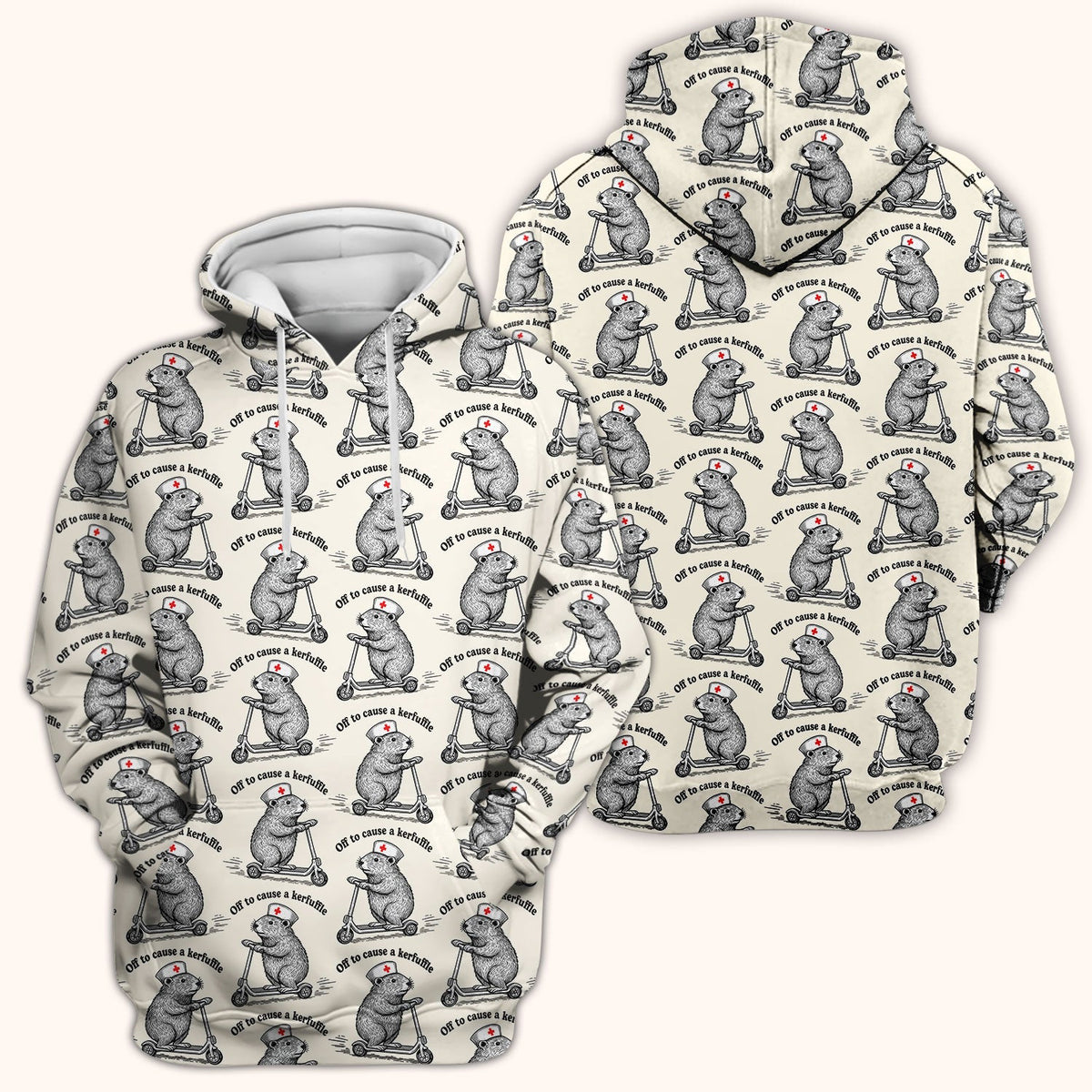 Mouse Scooter Nurse Scrub Top