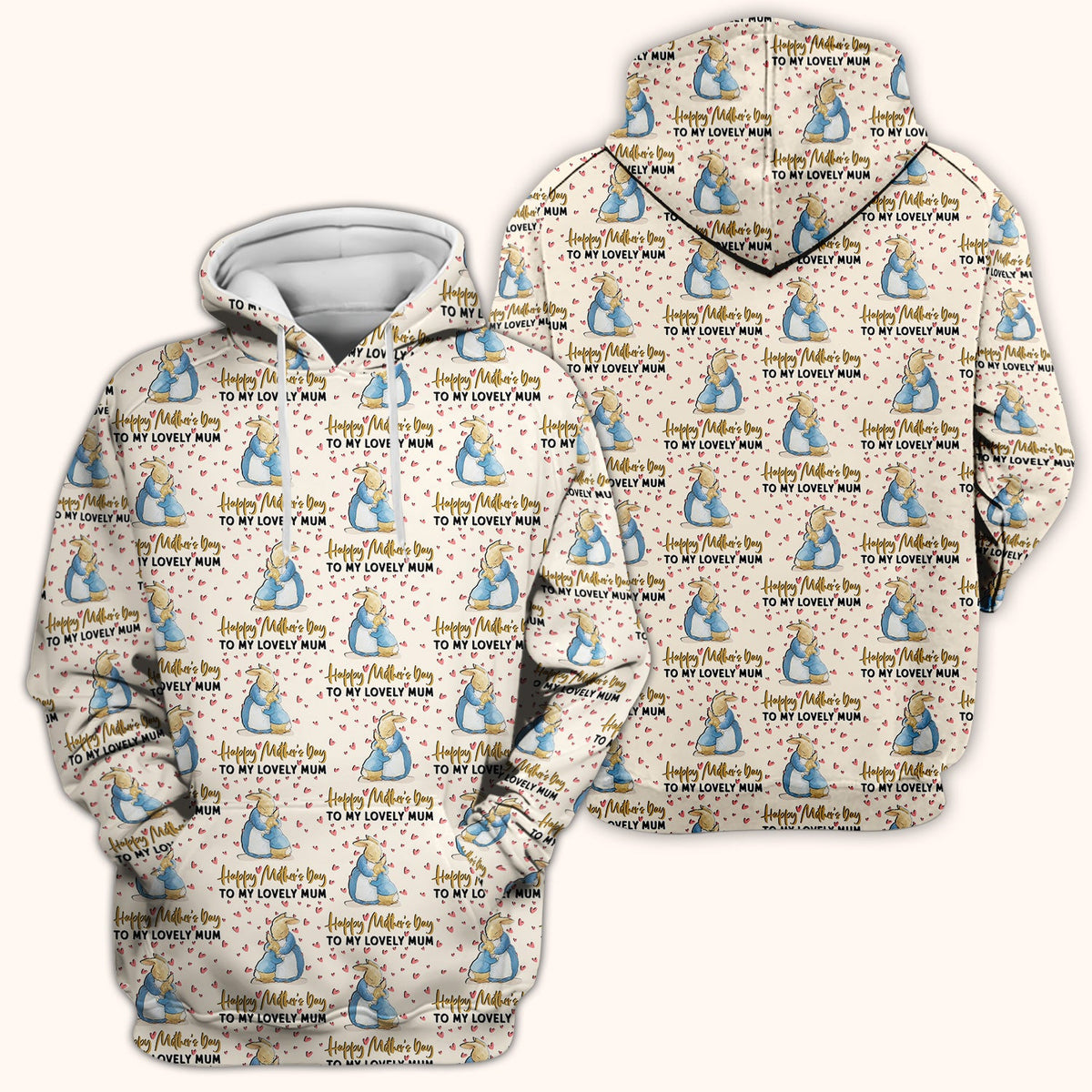Mothers Day Bunny Love Nurse Scrub Top