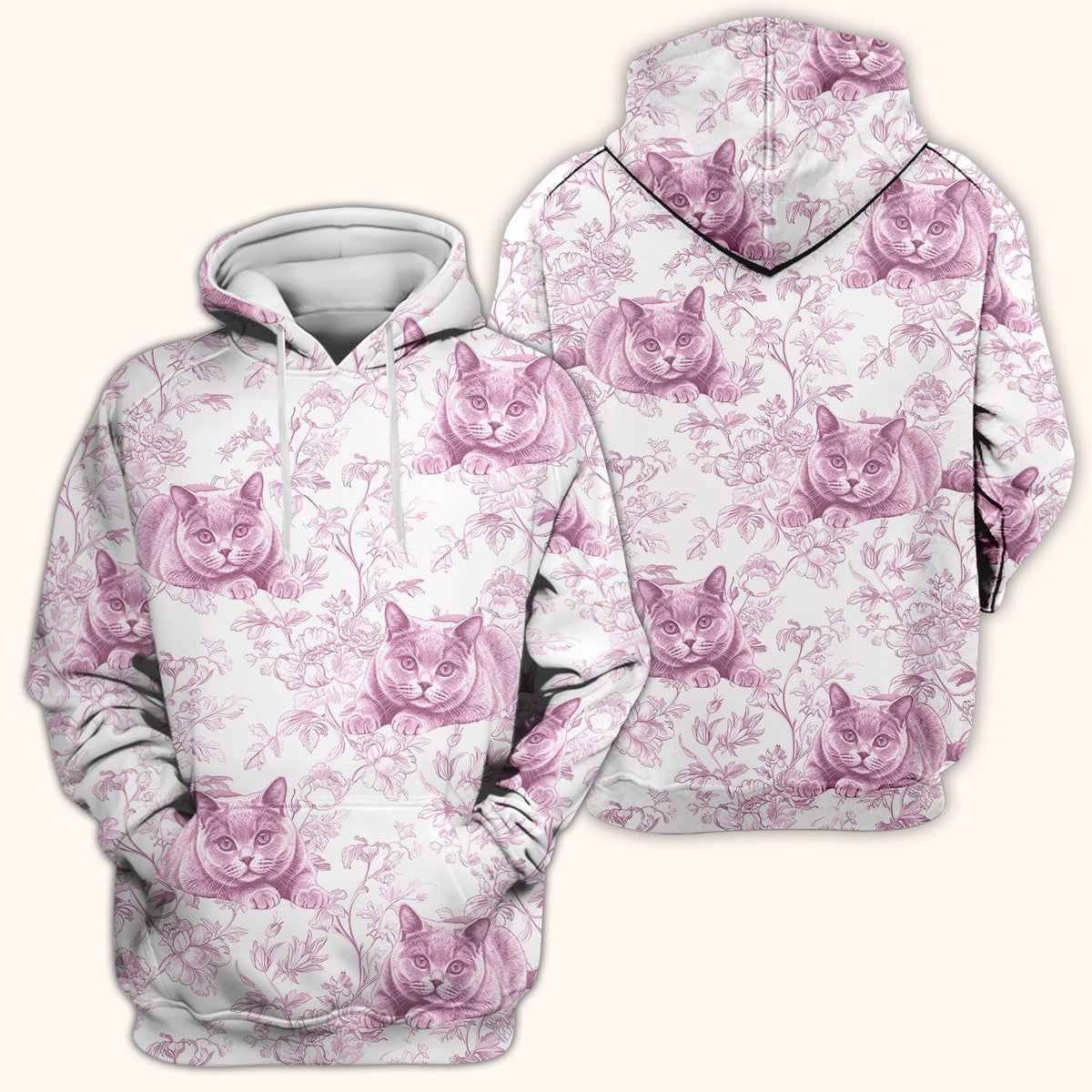 Dog Cat Chinoiserie Nurse Scrub Top