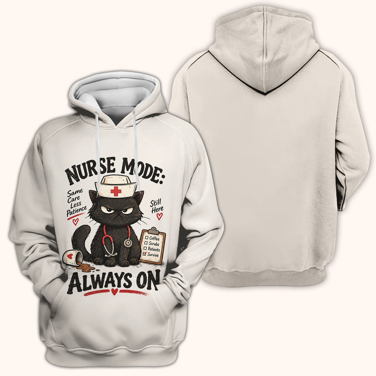 Nurse Mode Always On Black Cat Shirt