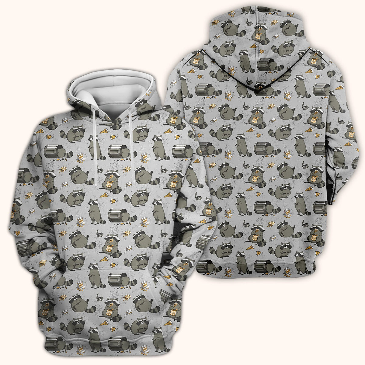 Raccoon Snack Trash Can Nurse Scrub Top