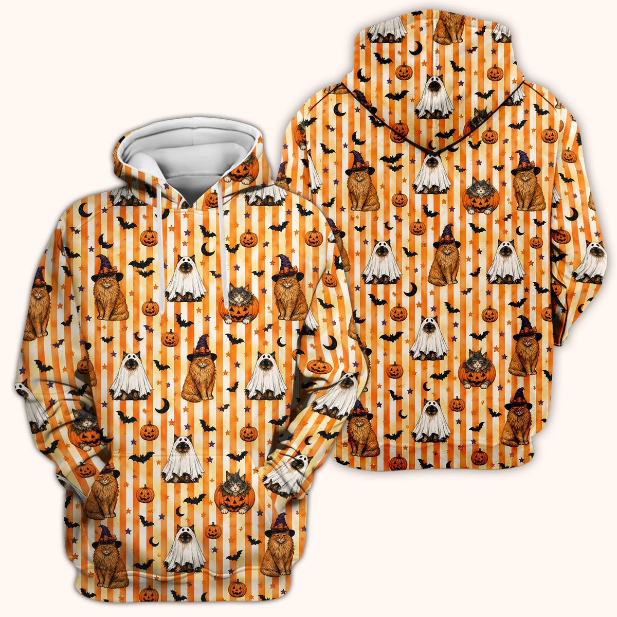 Cat Print Nurse Scrub Top - Halloween Gift