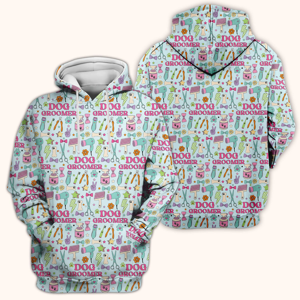 Dog Groomer Tools Nurse Scrub Top