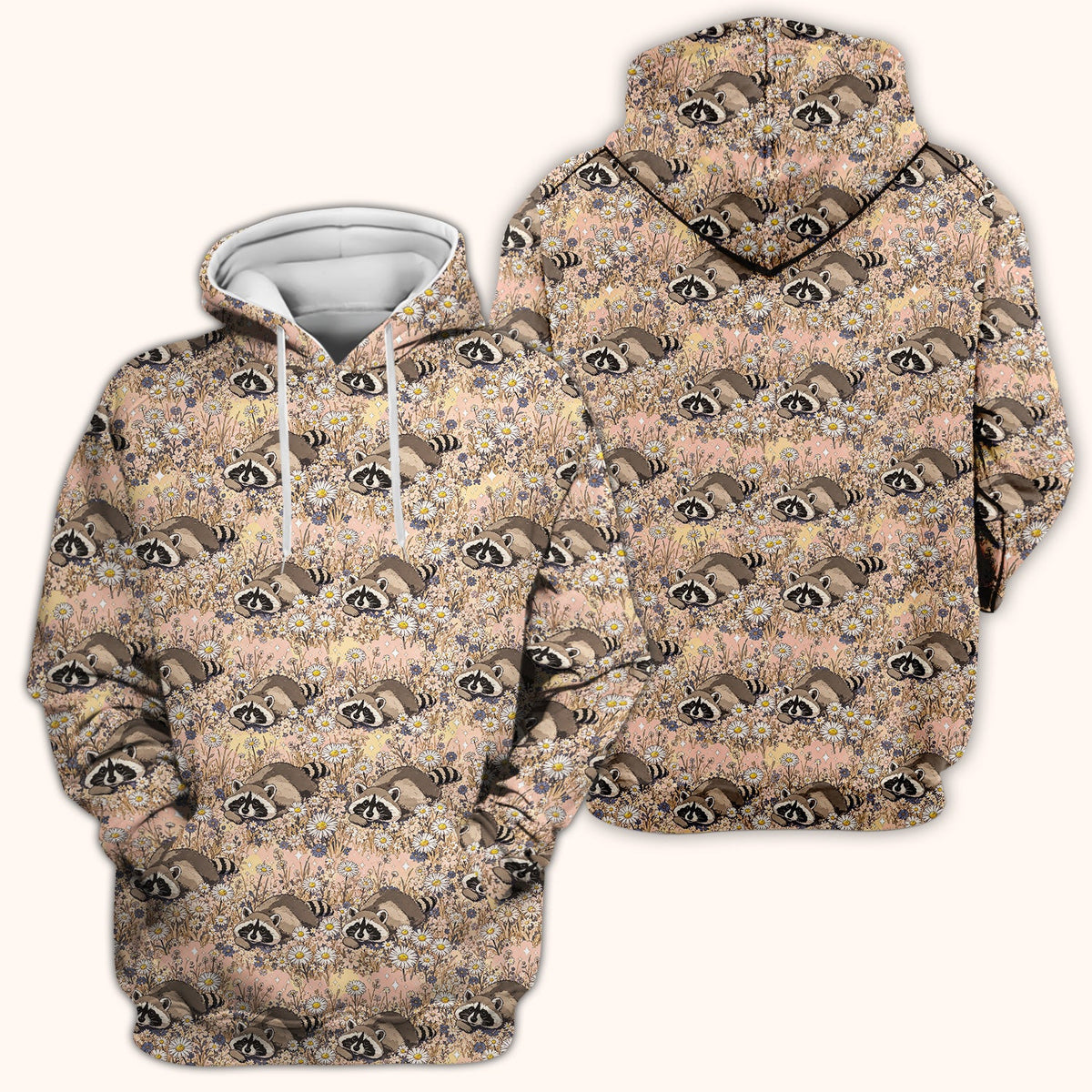 Raccoon Wildflower Meadow Nurse Scrub Top