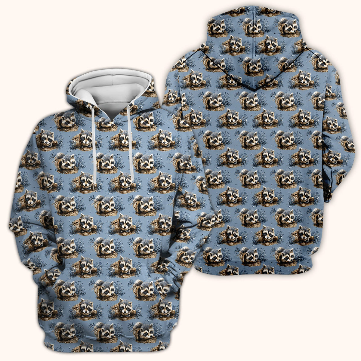 Raccoon In Log Nurse Scrub Top