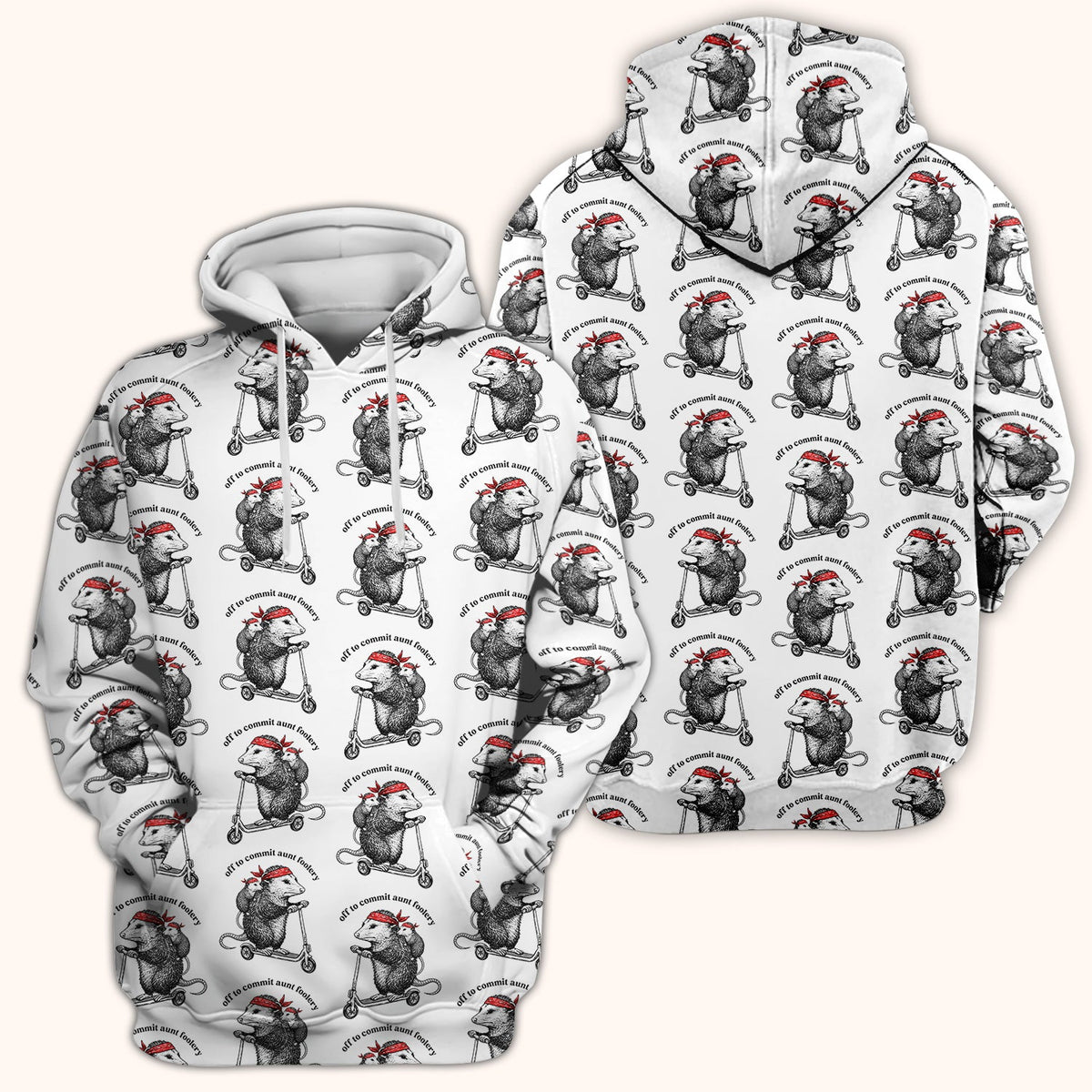 Aunt Foolery Opossum Nurse Scrub Top