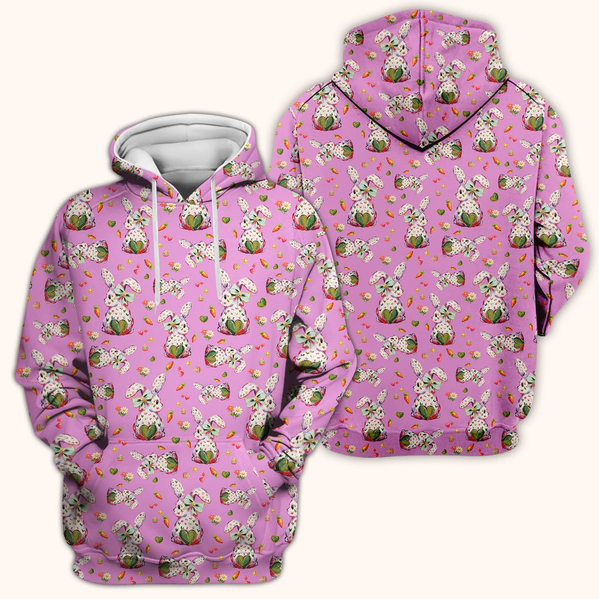 Pastel Bunny Easter Nurse Scrub Top