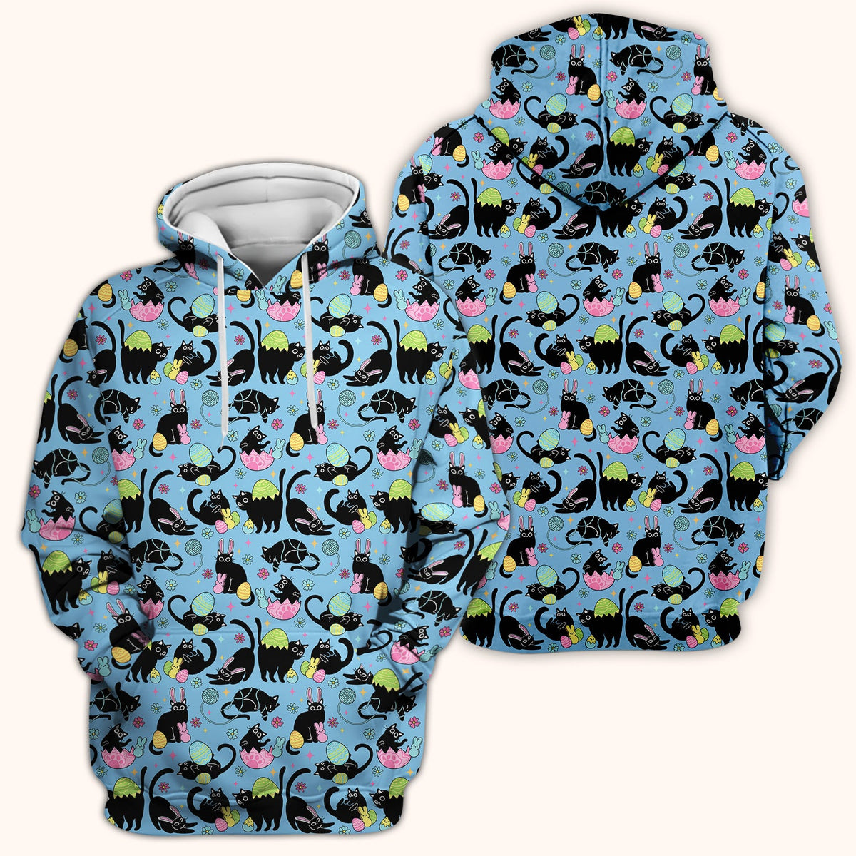 Black Cat Egg Nurse Scrub Top - Easter Gift