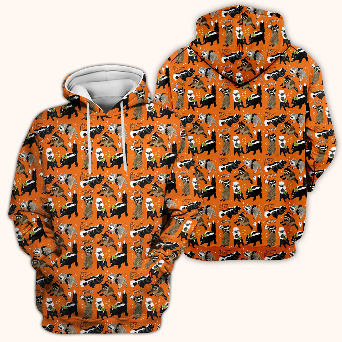 Skunk Raccoon Wildlife Nurse Scrub Top - Halloween Gift