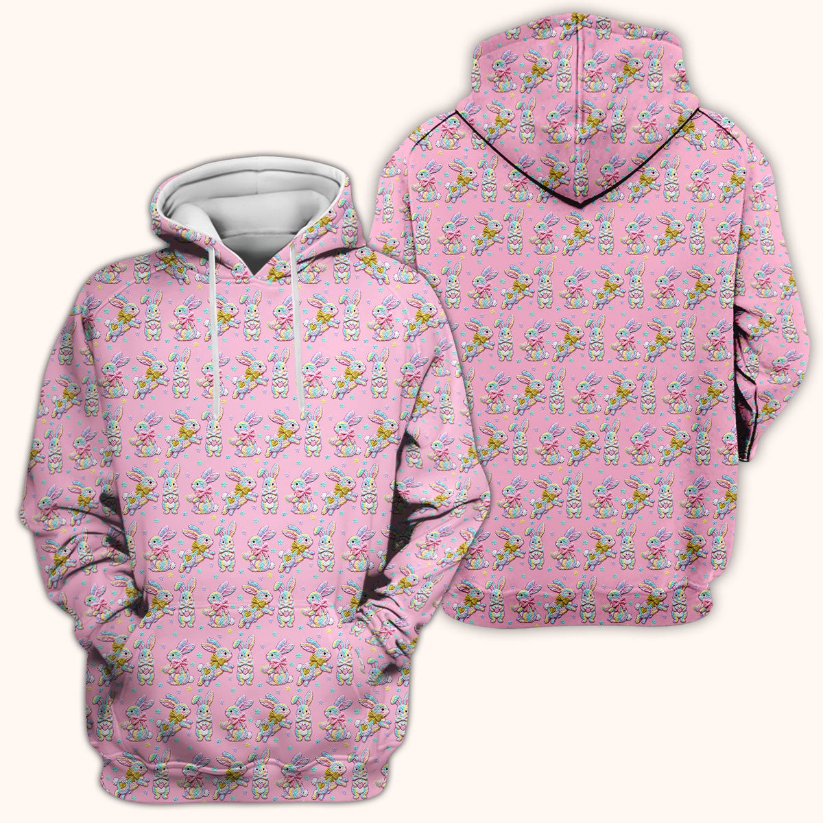 Cartoon Bunny Nurse Scrub Top - Easter Gift