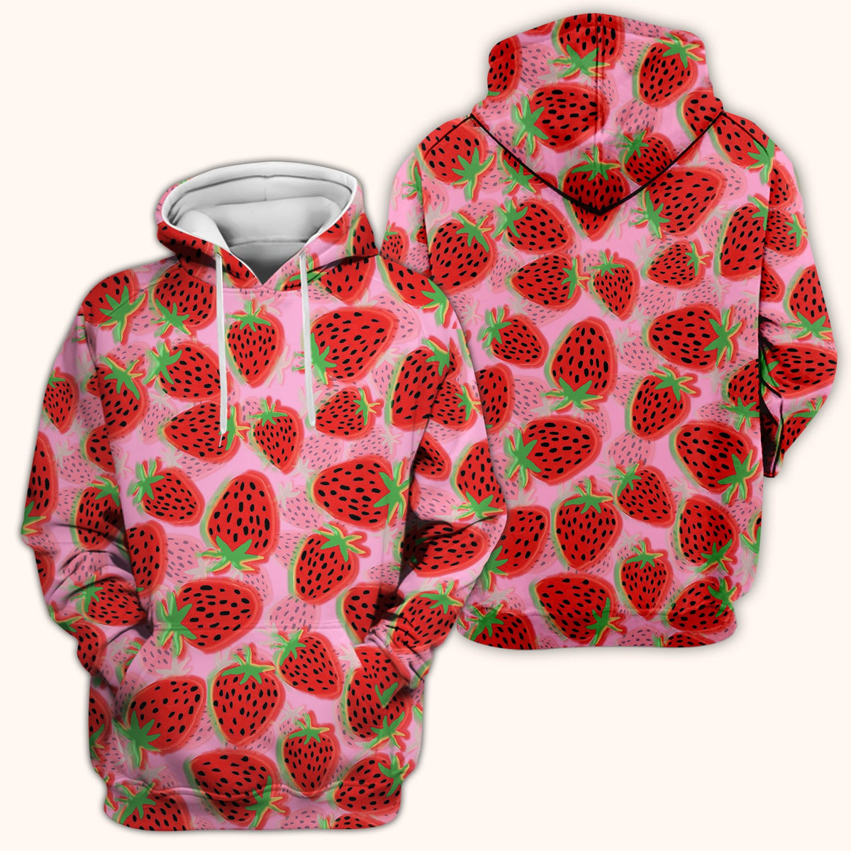 Pink Strawberry Nurse Scrub Top
