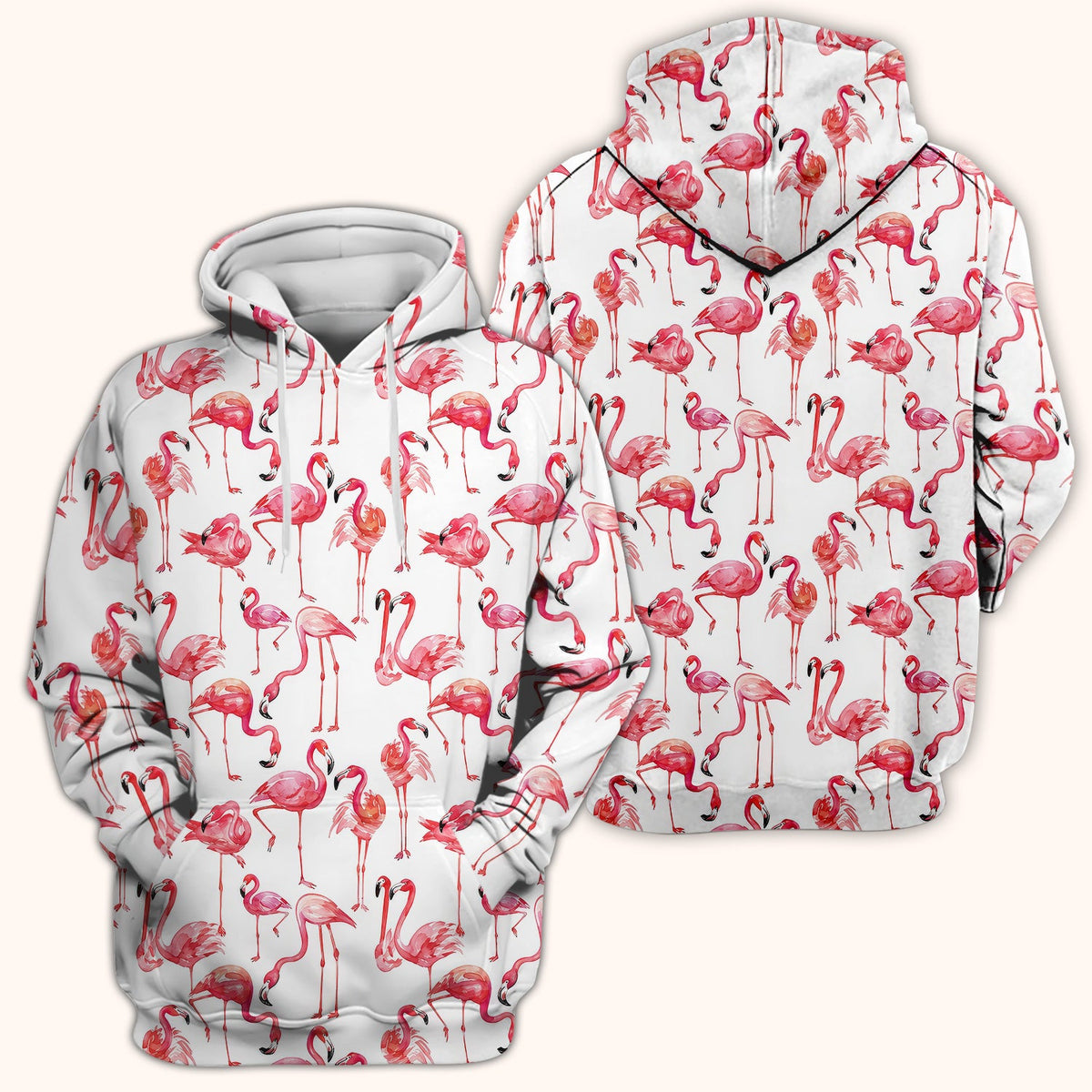 Pink Flamingo Tropical Bird Pattern Nurse Scrub Top, Comfortable Scrubs for Nurses