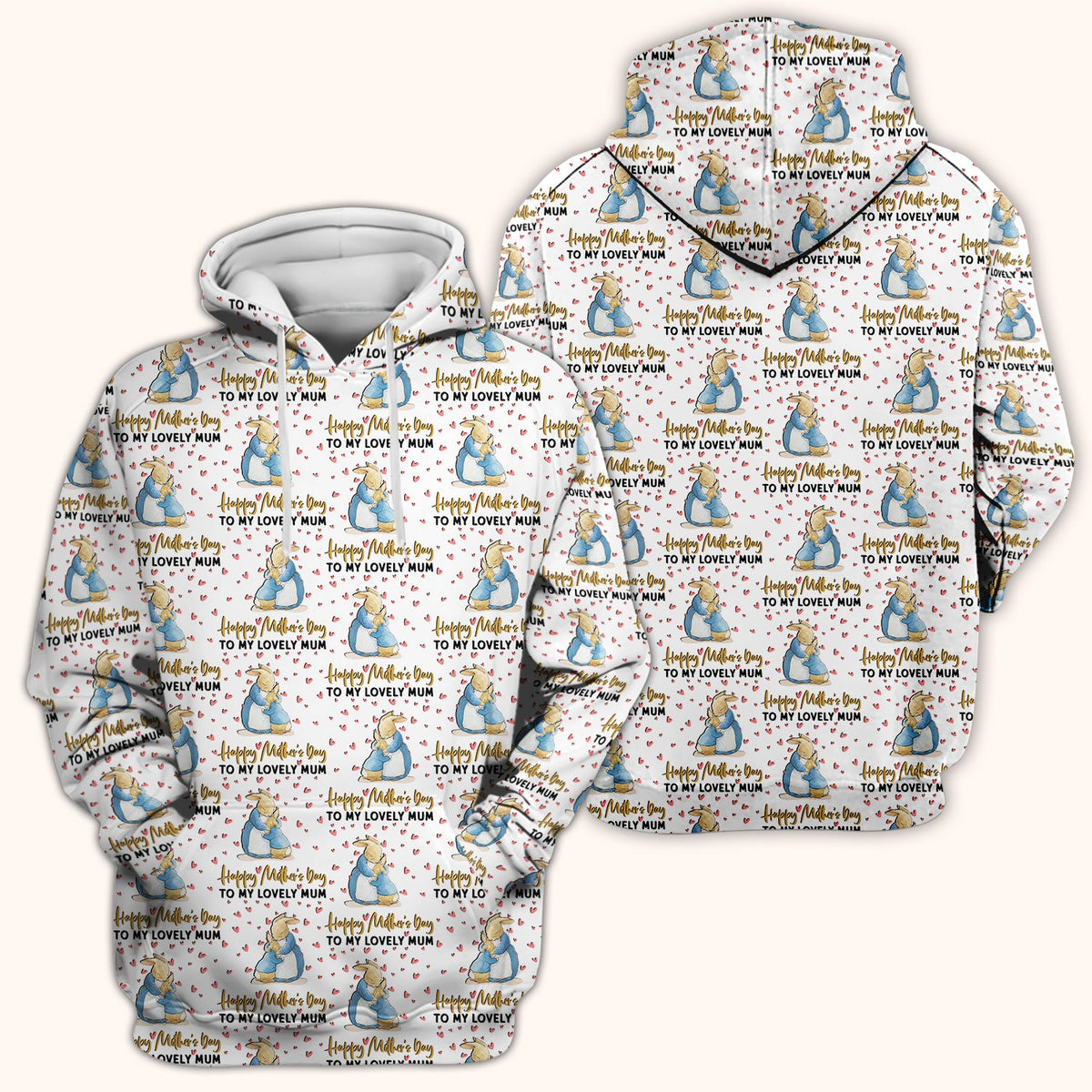 Mothers Day Bunny Love Nurse Scrub Top