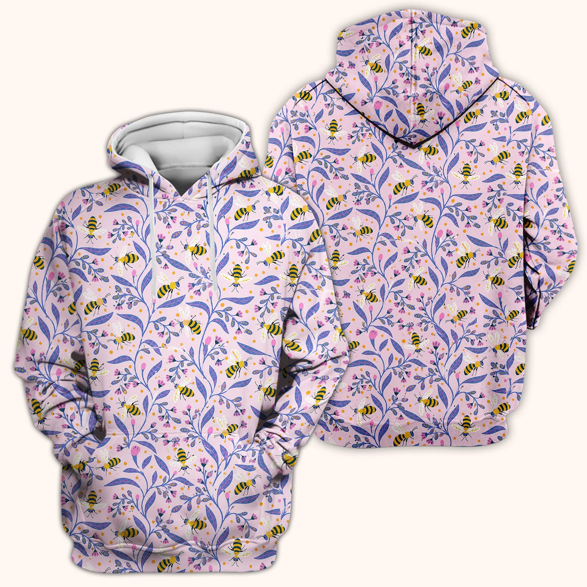 Cute Bumble Bee Floral Nurse Scrub Top