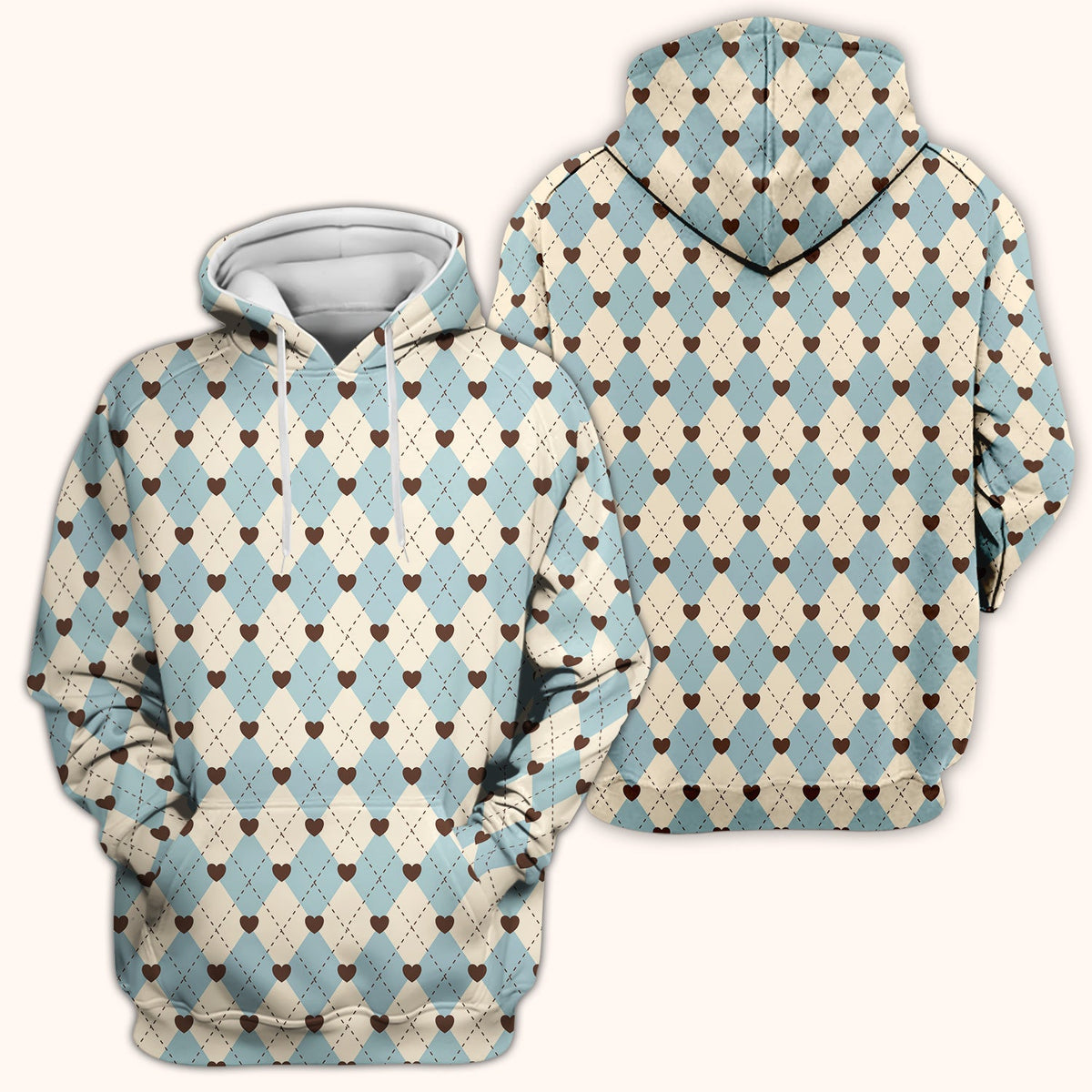 Plaid Heart Nurse Scrub Top