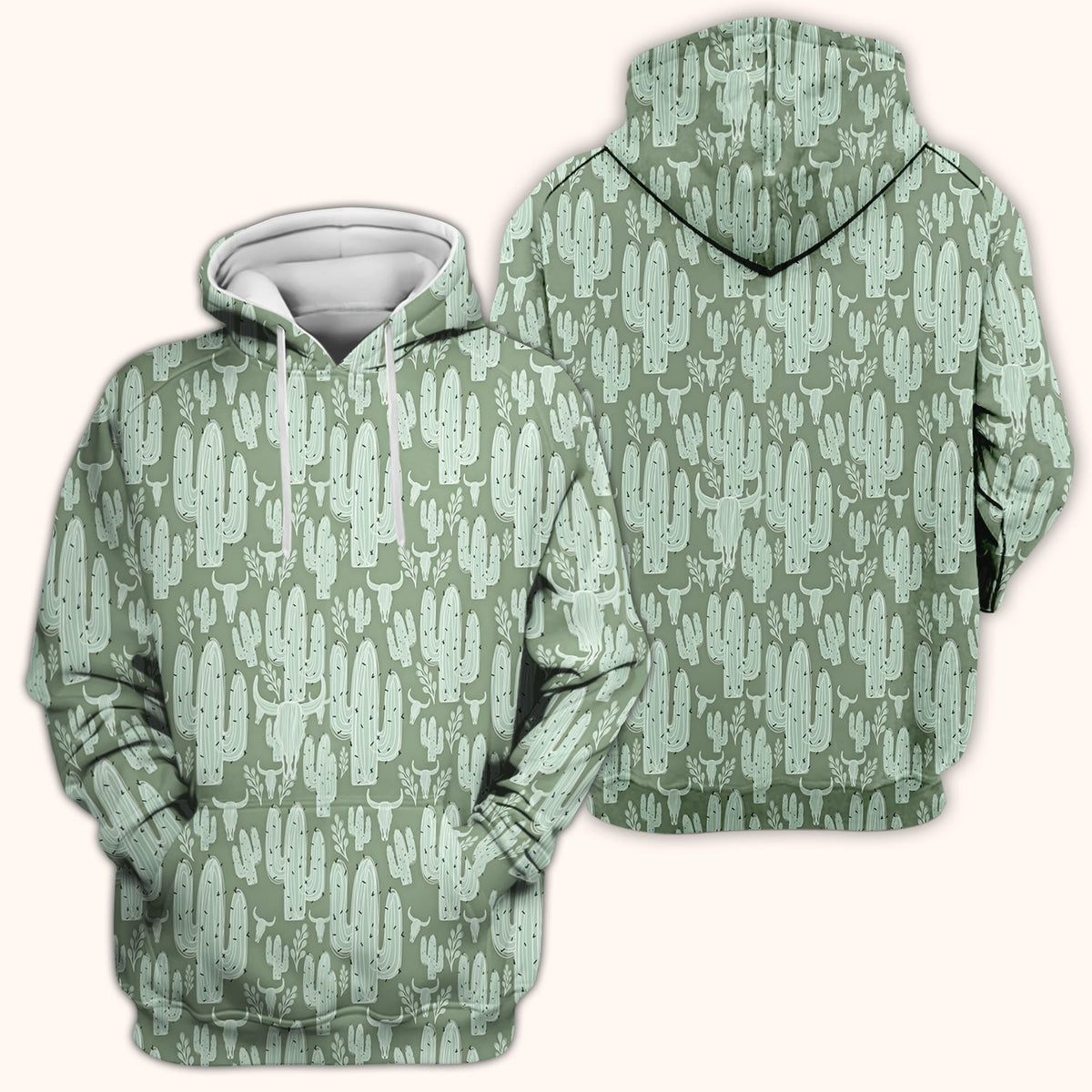 Desert Cactus Skull Nurse Scrub Top