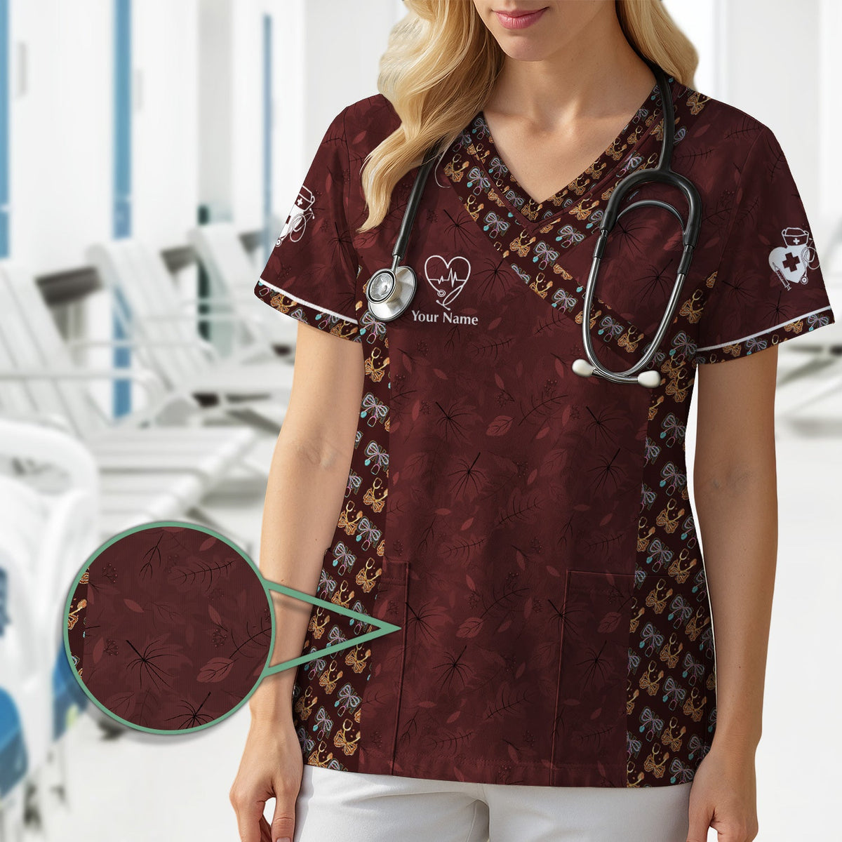 Personalized Nursing Requirements Scrub Top