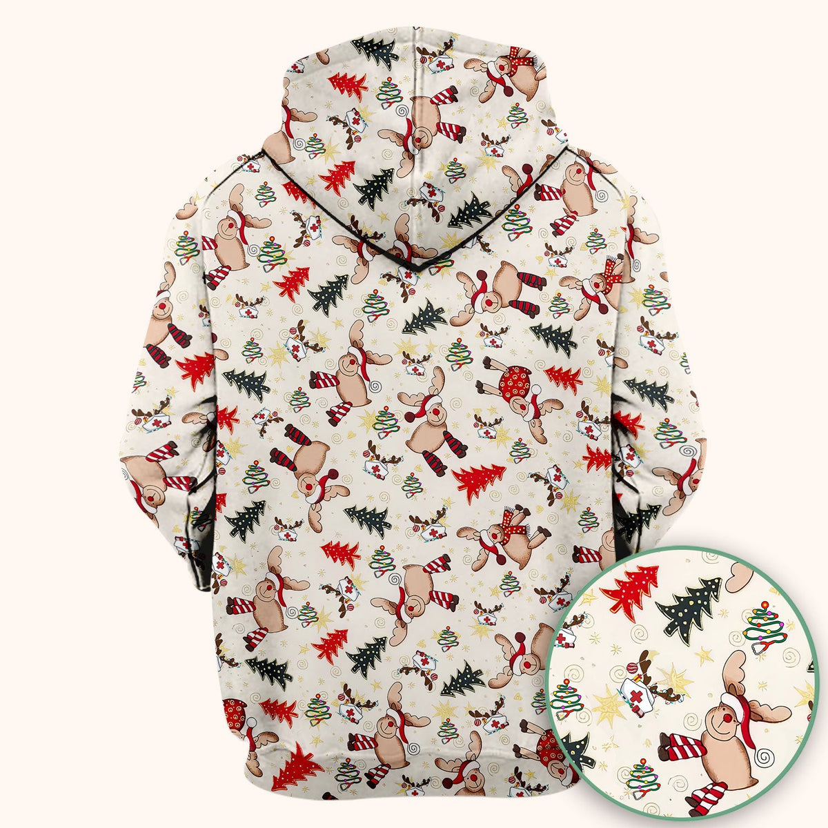 Reindeer Nurse Scrub Top - Christmas Gift