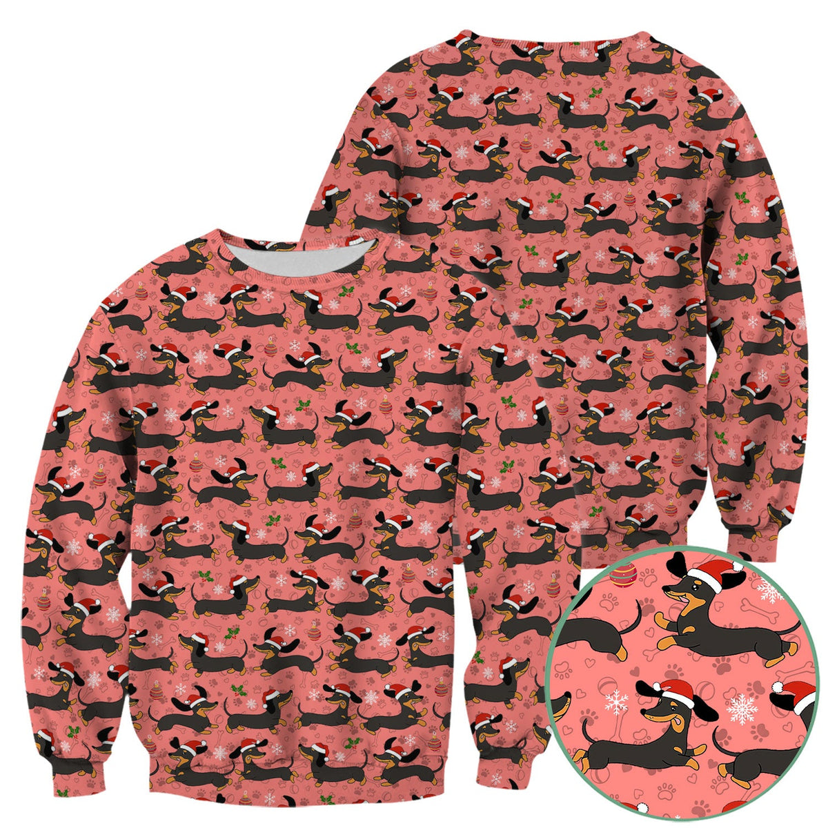 Holiday Dachshund Scrub Top - Cute Wiener Dog Santa Hat Nurse Shirt - Funny Christmas Medical Uniform RN LPN CNA Gift for Women
