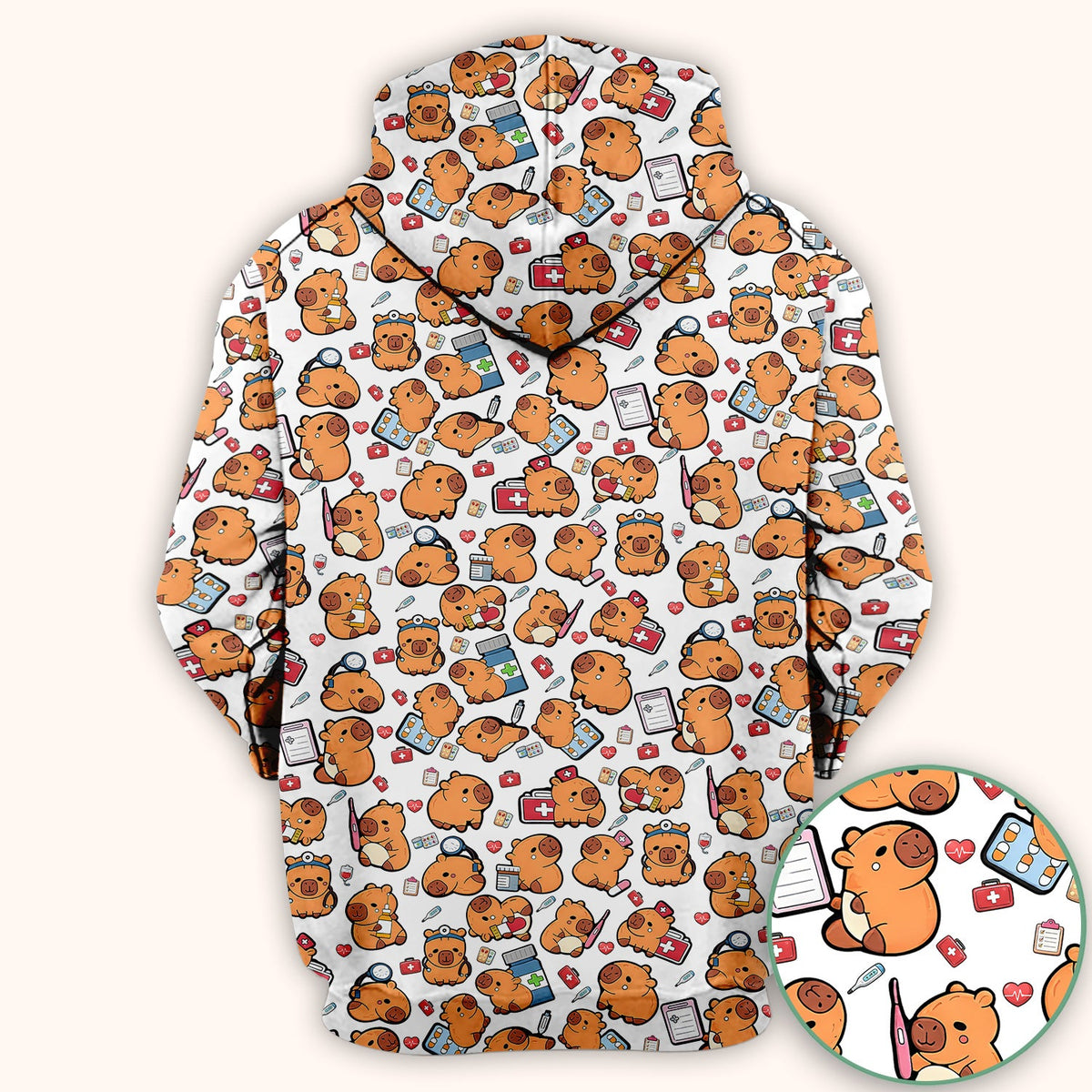 Capybara Stethoscope Medical Tools Nurse Scrub Top