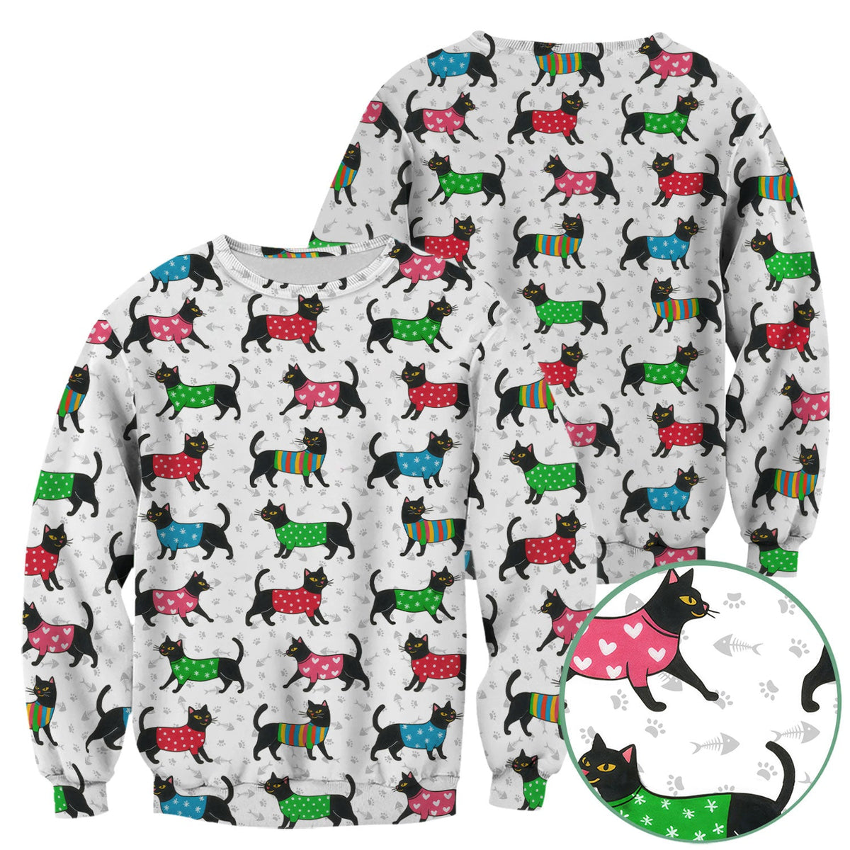 Black Kitty Nurse Scrub Top