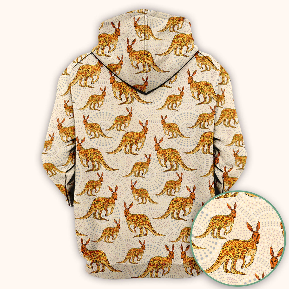 Australian Kangaroo Dot Art Nurse Scrub Top
