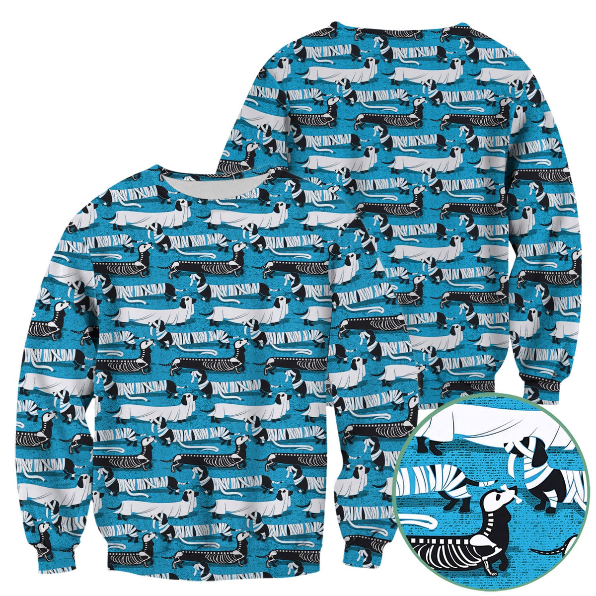 Halloween Dachshund Scrub Top - Funny Dog Skeleton Scrub Shirt Multi Color - Cute Halloween Scrubs Gift for Nurse, CNA, RN, Doctor