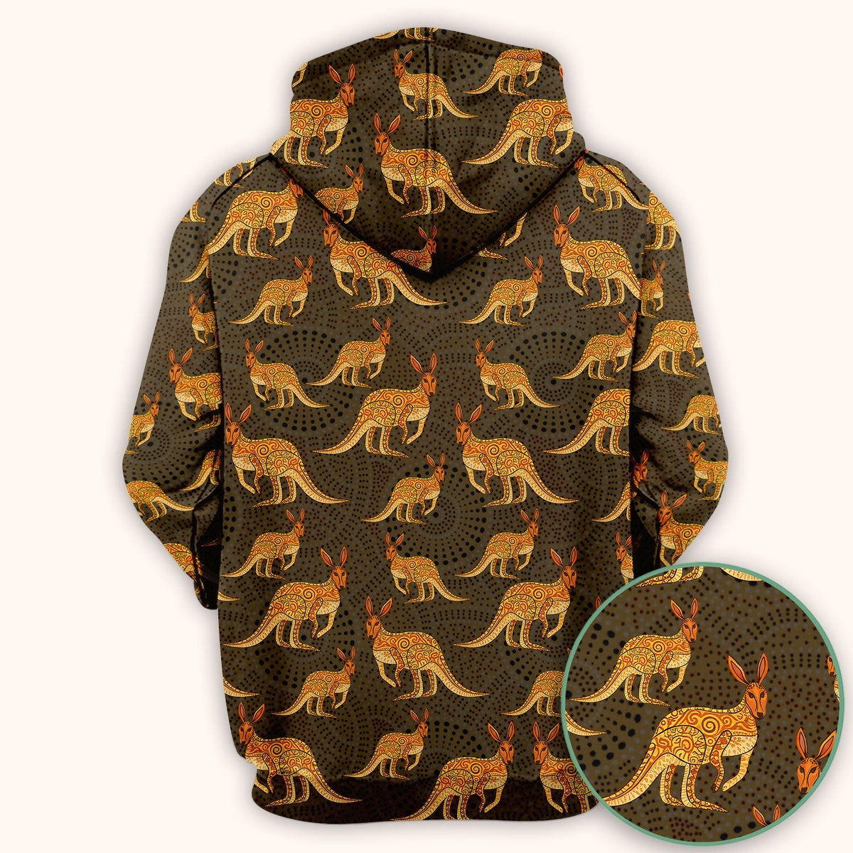 Australian Kangaroo Dot Art Nurse Scrub Top