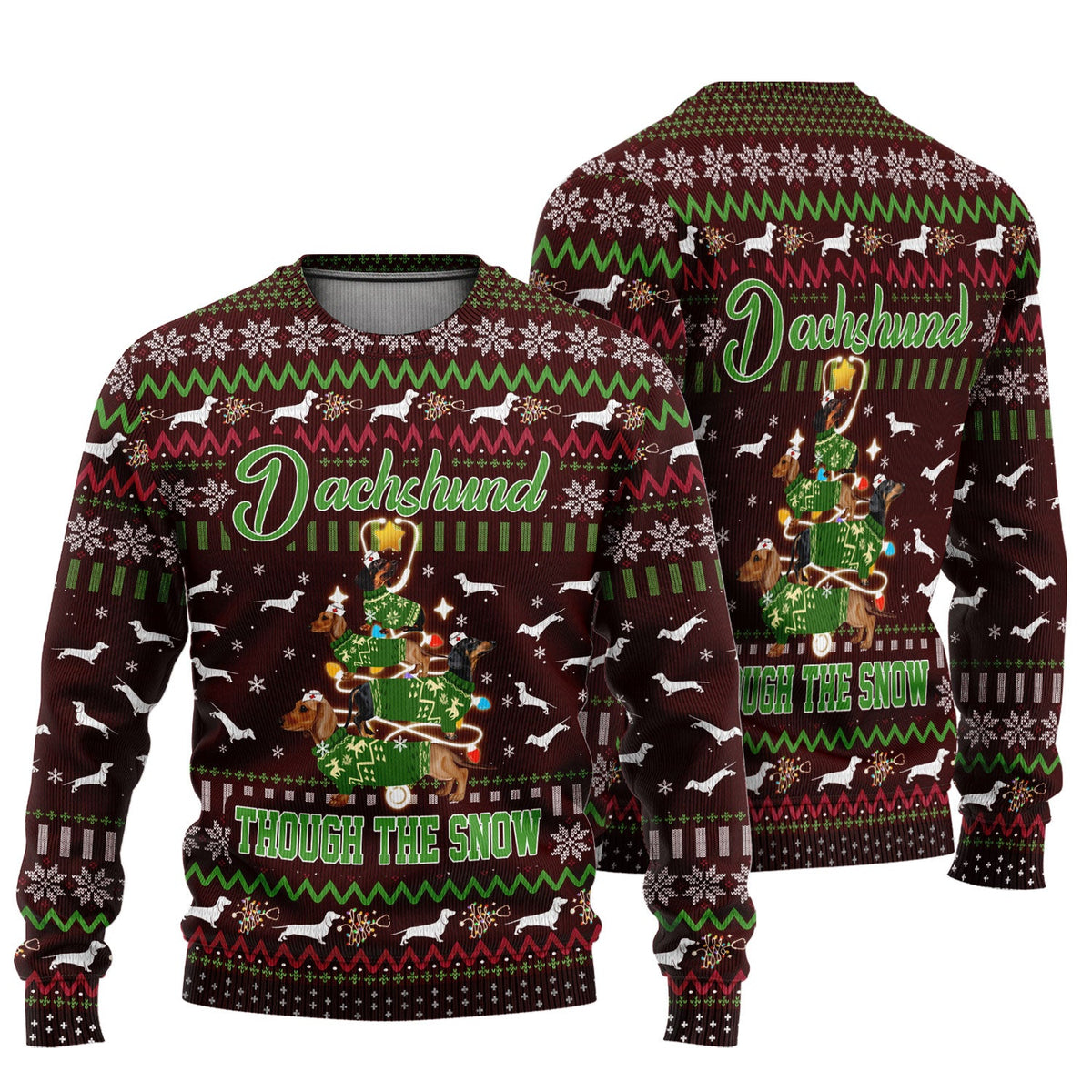 Dachshund Xmas Tree Ugly Christmas Sweater