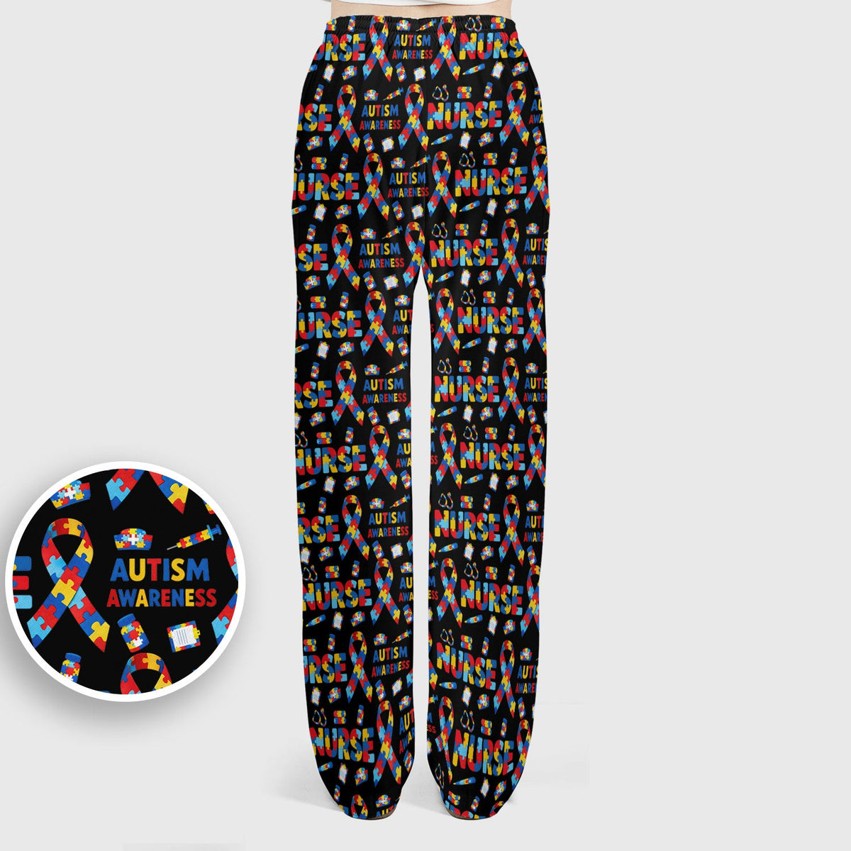 Autism Awareness Puzzle Ribbon Nurse Scrub Set