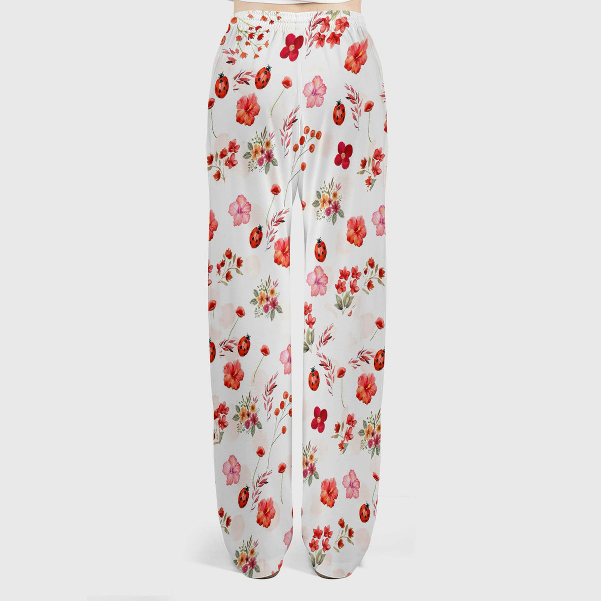 Red Ladybug Floral Garden Nurse Scrub Set
