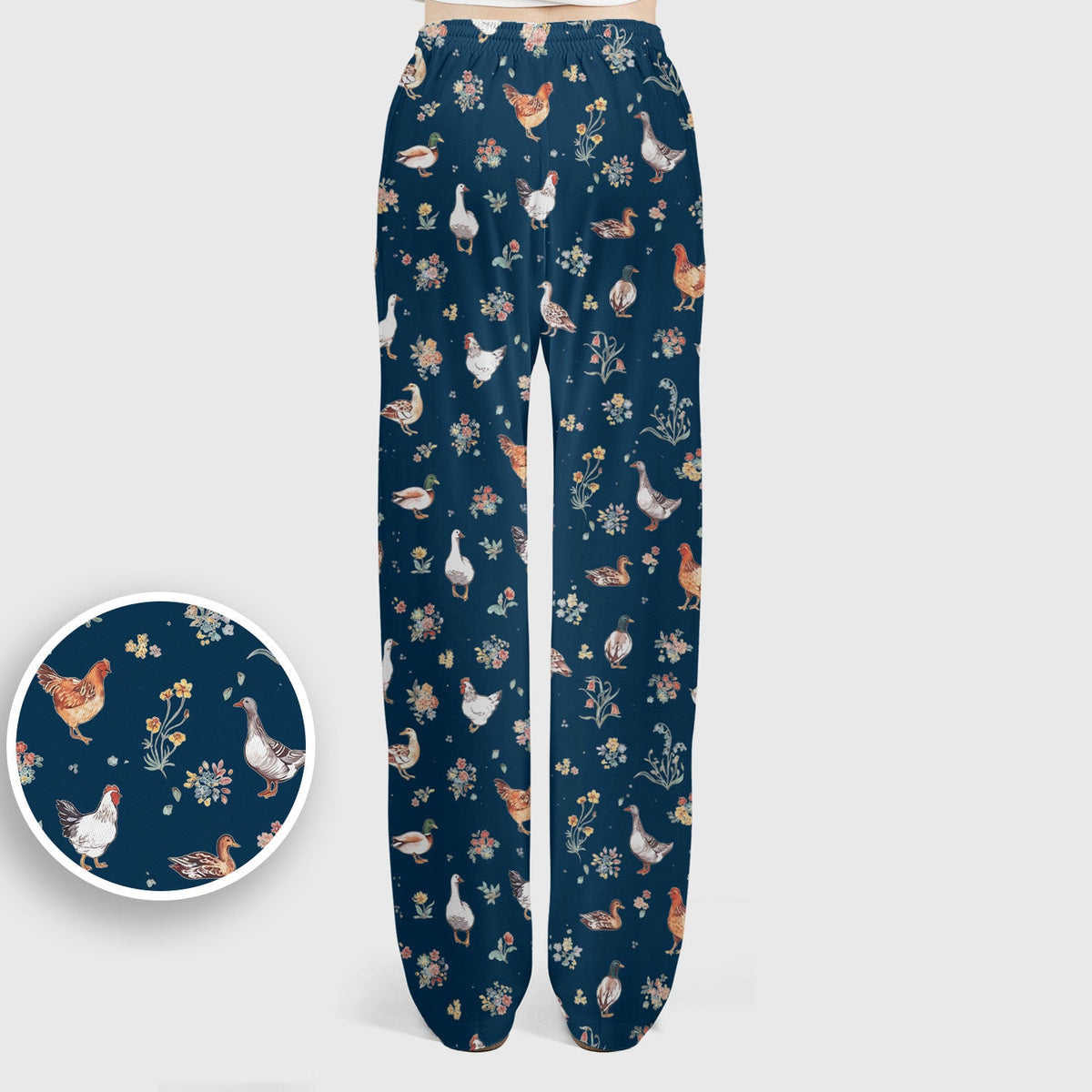 Farm Chicken Duck Floral Nurse Scrub Set