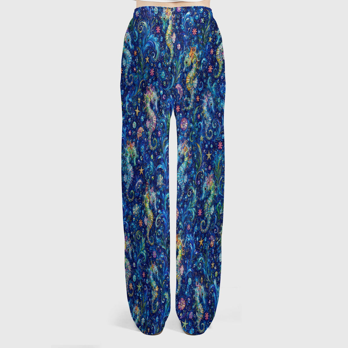 Vibrant Seahorse Ocean Swirl Nurse Scrub Set