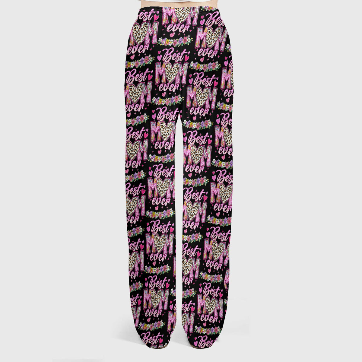 Best Mom Ever Leopard Heart Nurse Scrub Set