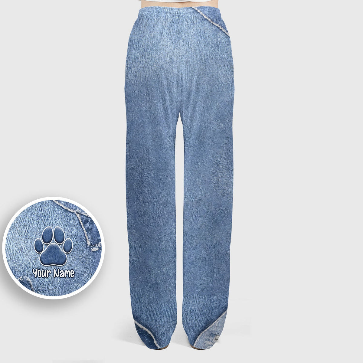 Personalized Patchwork Denim Cat Nurse Scrub Set