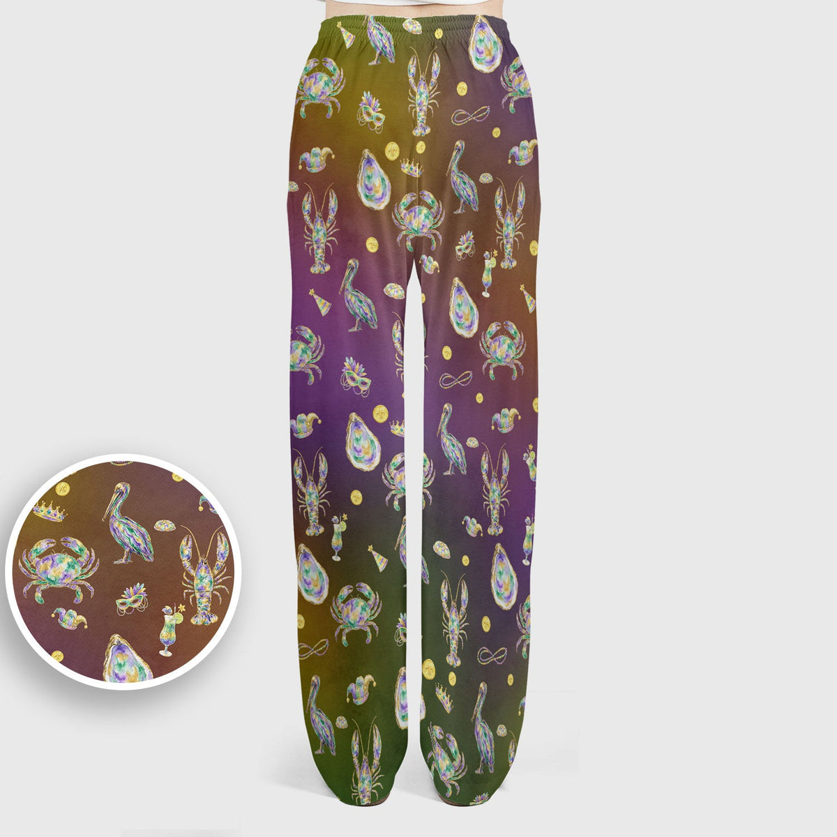 Mardi Gras Seafood Nurse Scrub Set