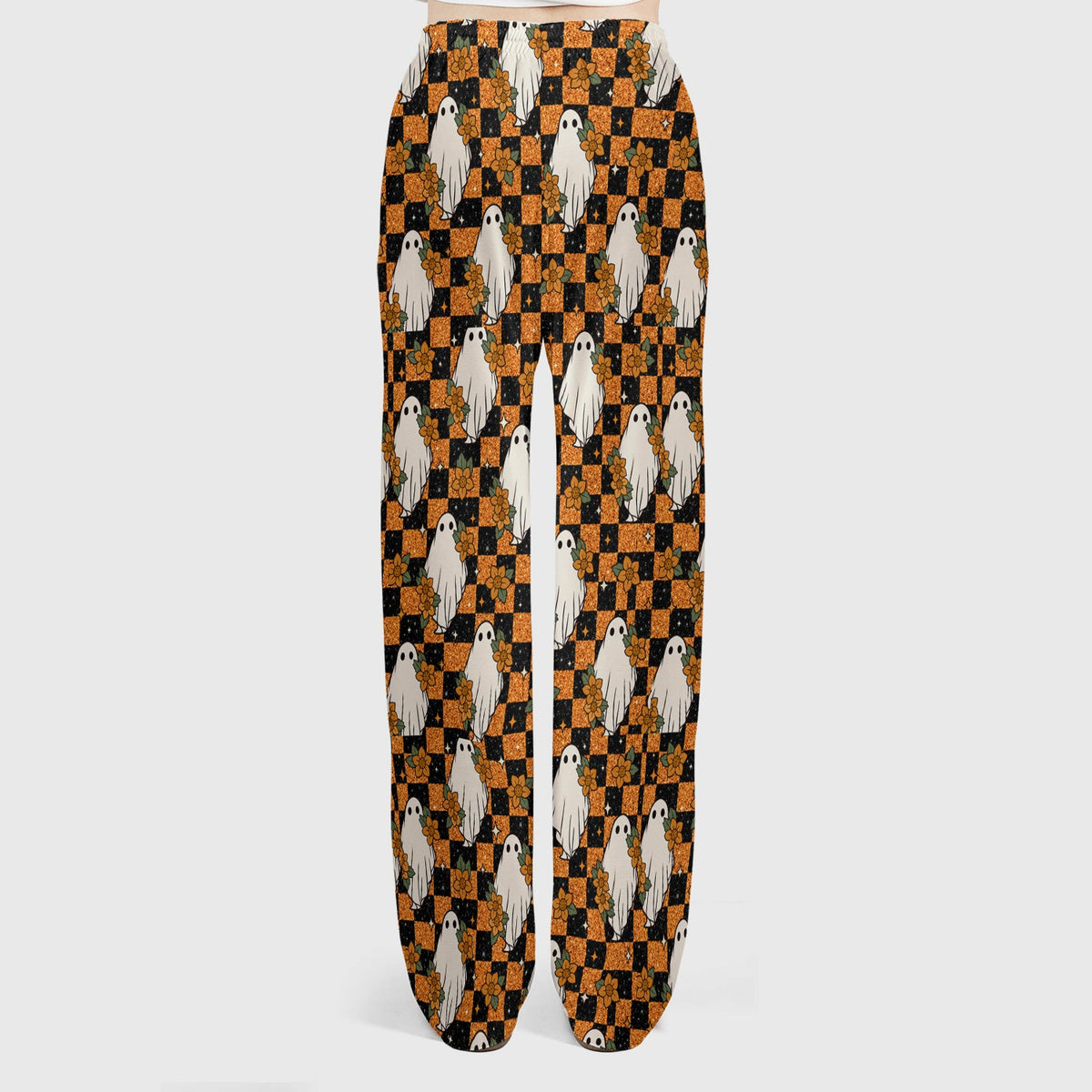 Spooky Ghost Checkerboard Nurse Scrub Set