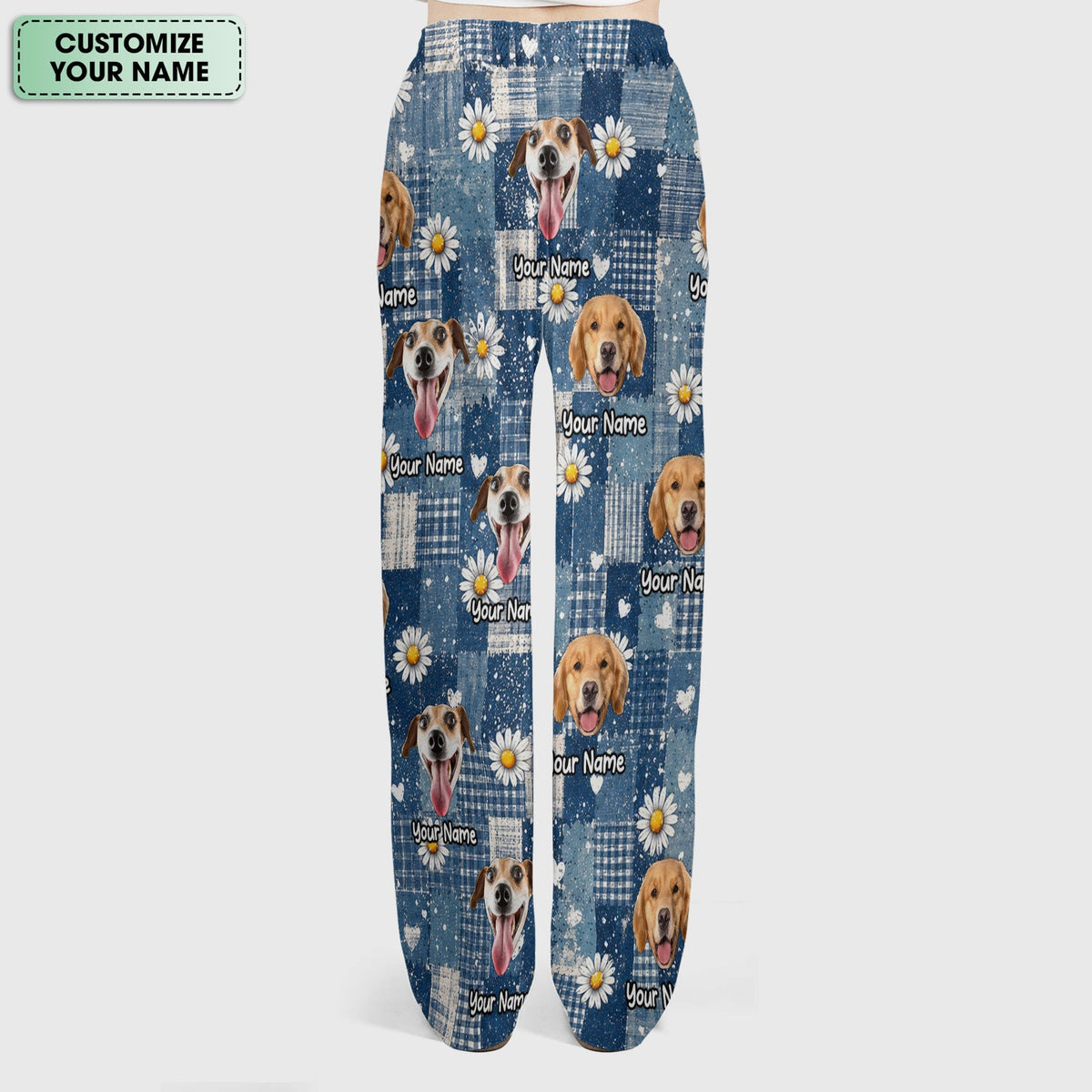 Personalized Dog Photo Patchwork Daisy Nurse Scrub Set