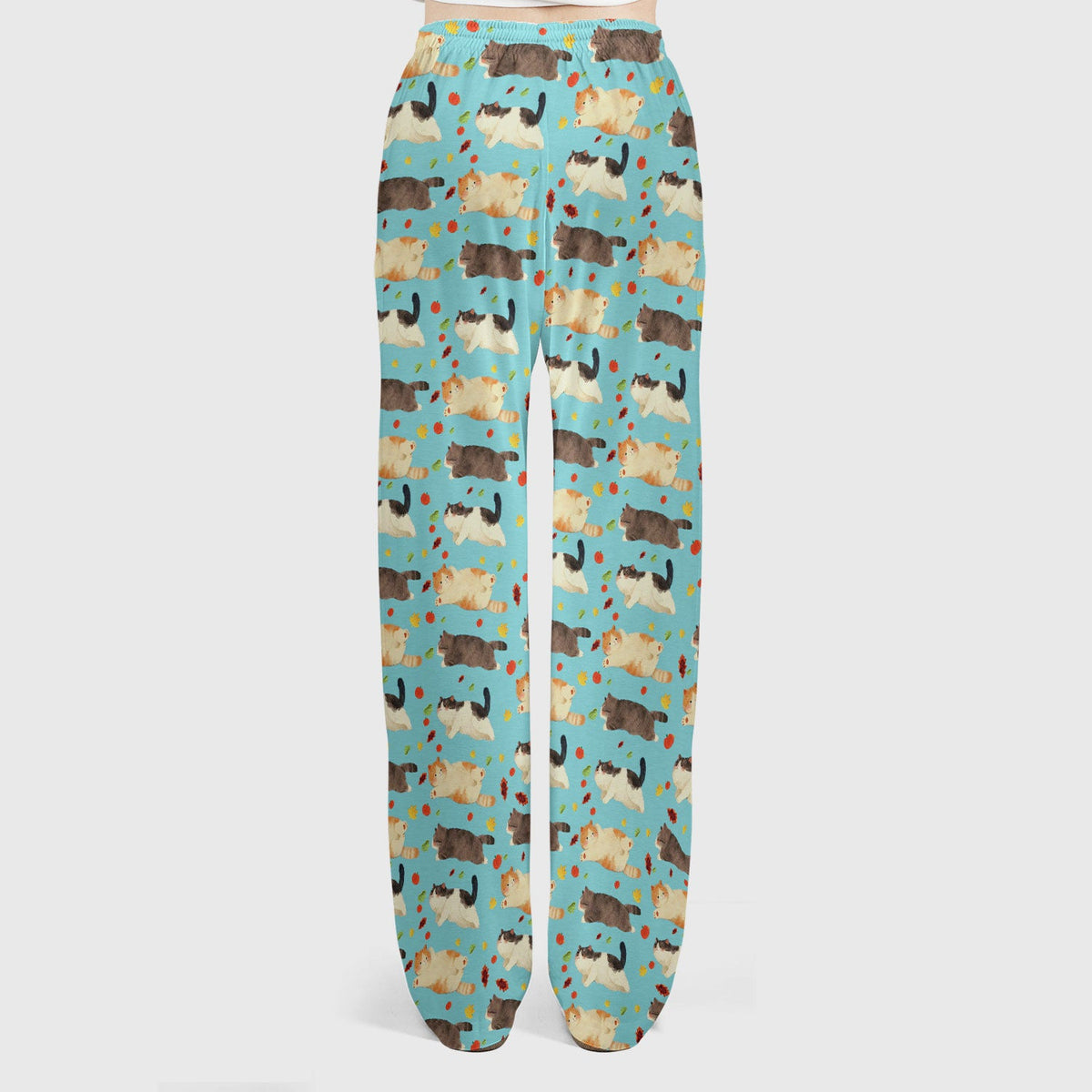 Chubby Cat Autumn Leaves Nurse Scrub Set