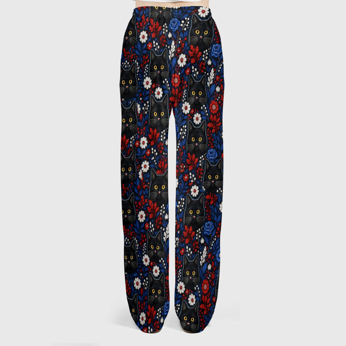 Black Cat Nurse Floral Scrub Set