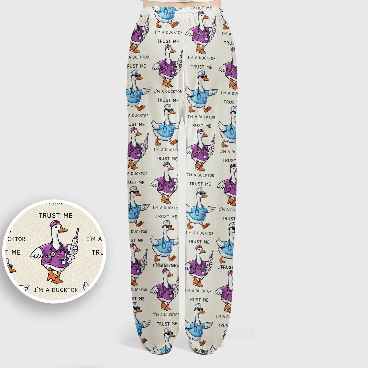 Duck Cartoon Nurse Scrub Set