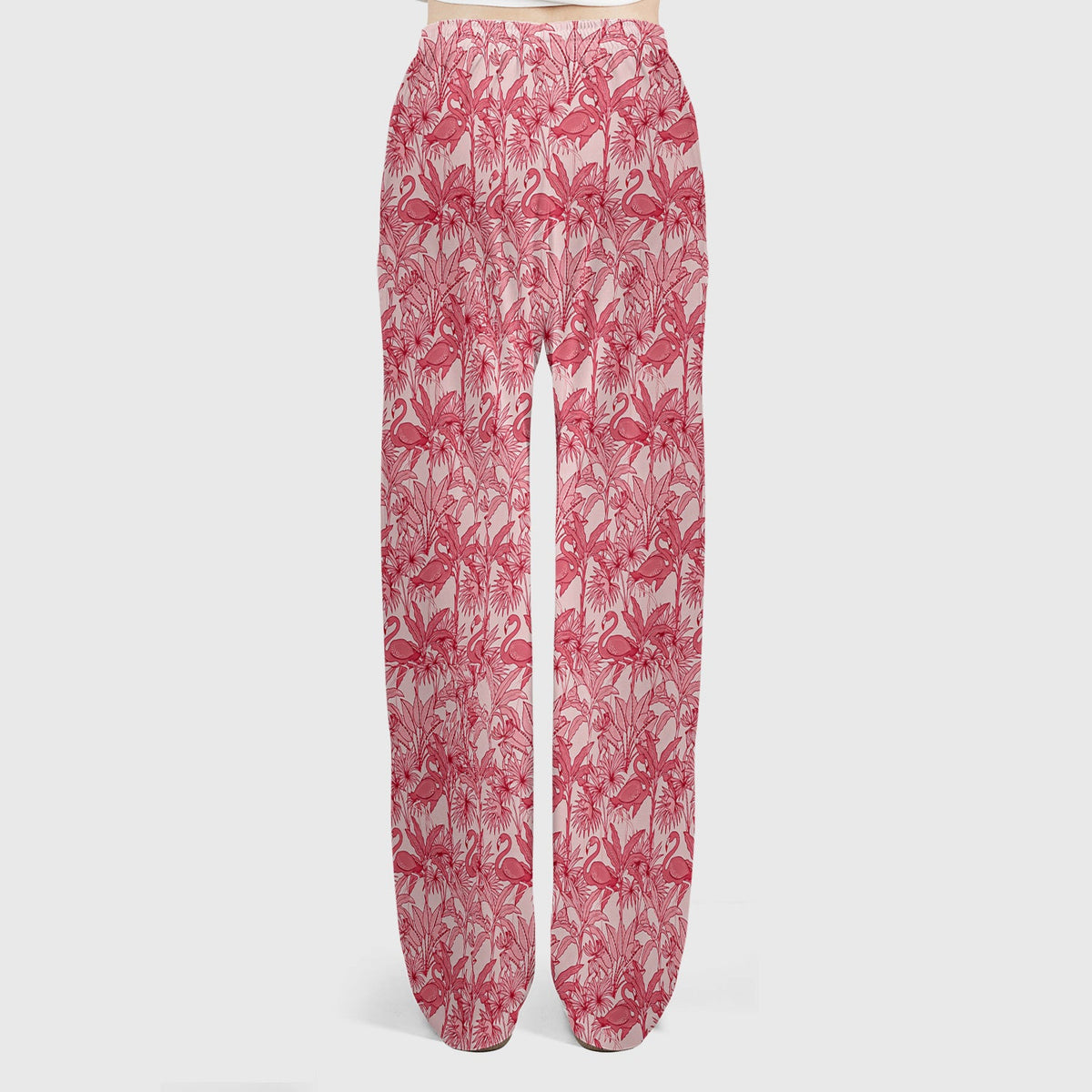 Tropical Flamingo Palm Leaves Nurse Scrub Set