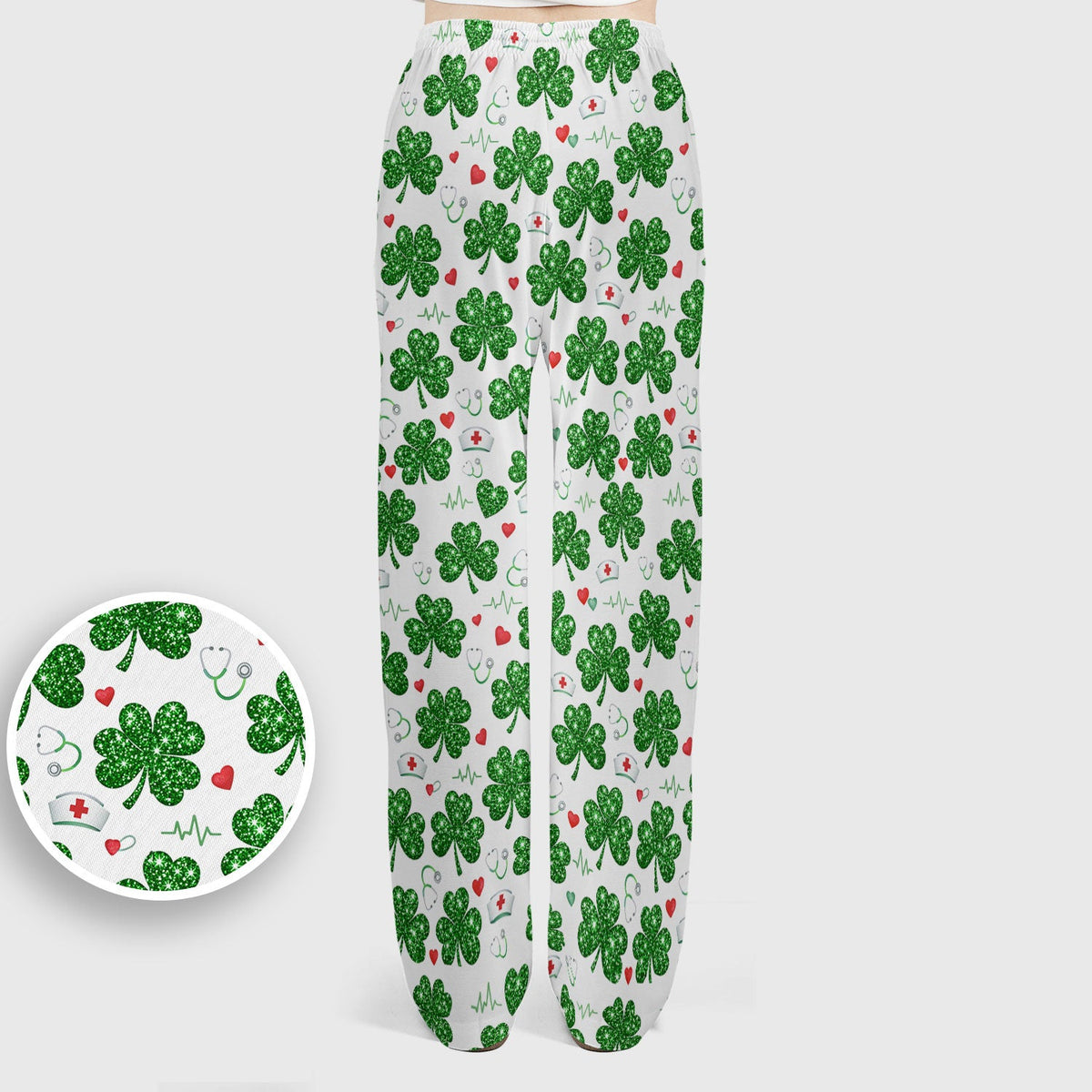 St Patrick Clover Nurse Scrub Set