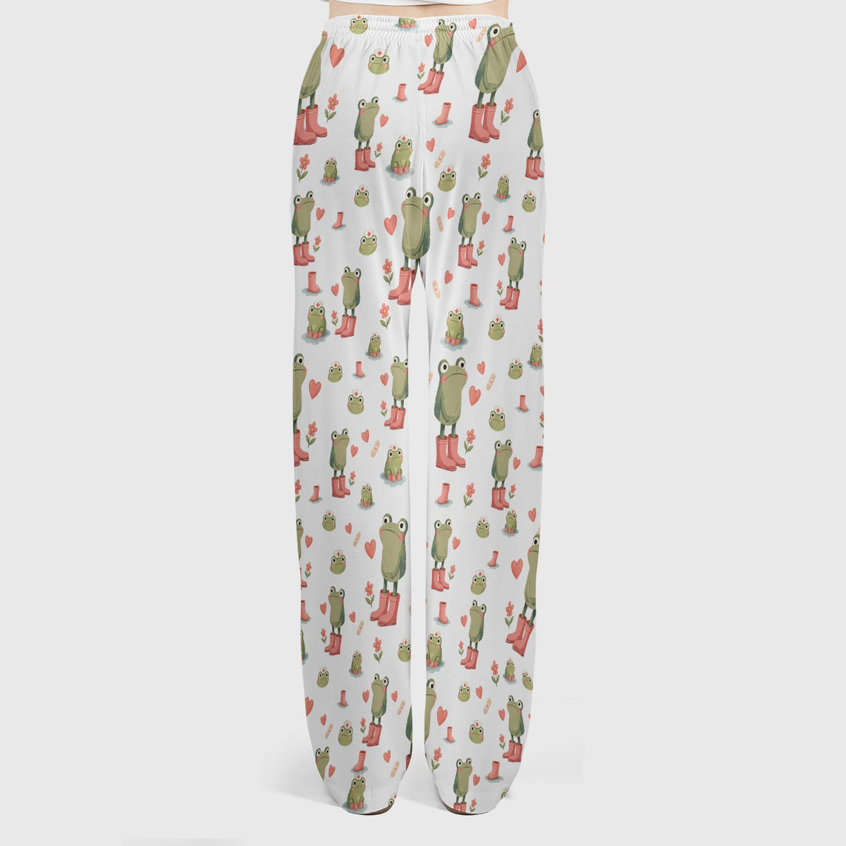 Adorable Frog Boots Heart Nurse Scrub Set